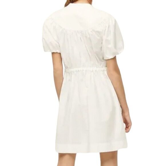 J. Crew Puff sleeve Cotton Poplin Shirtdress White Size Medium and Large NWT - Picture 3 of 16
